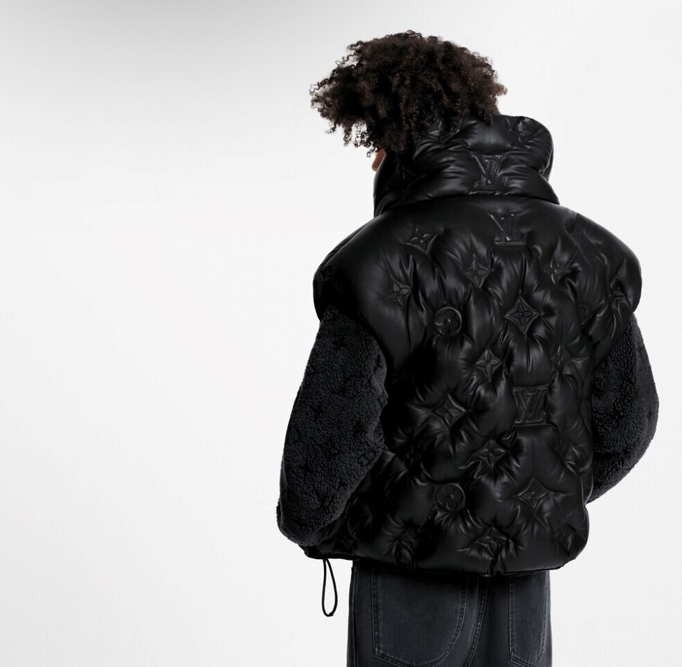 [럭스유] M / 루이비통 한정판 모노그램 보이 푸퍼 레더 조끼