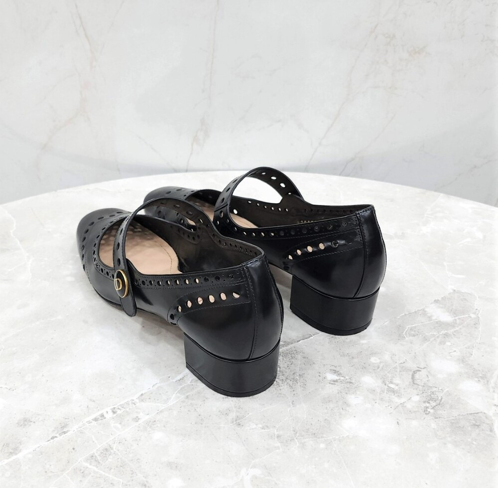 [럭스유] 38.5 / 디올 TEDDY-D 힐 발레리나 슈즈 KCB651ACA