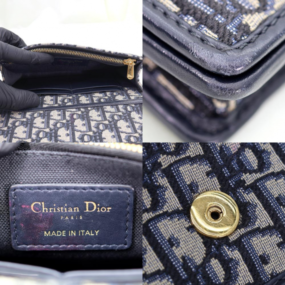 Dior(크리스챤디올) S2086UTZQ_M928 블루 오블리크 자가드 30 몽테인(몽테뉴) 투인원 파우치 벨트백 2WAY