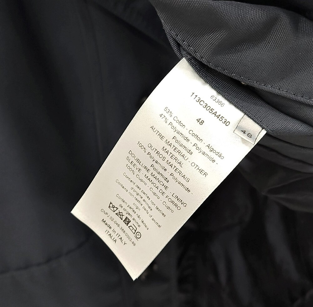 [럭스유] 48 / 디올 오블리크 자카드 탈착식 카라 테크니컬 롱 코트 113C305A4530