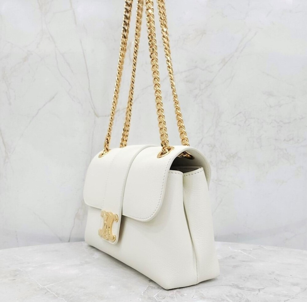 [럭스유] 셀린느 화이트 미니 빅투아르 체인 숄더백 116593FDU