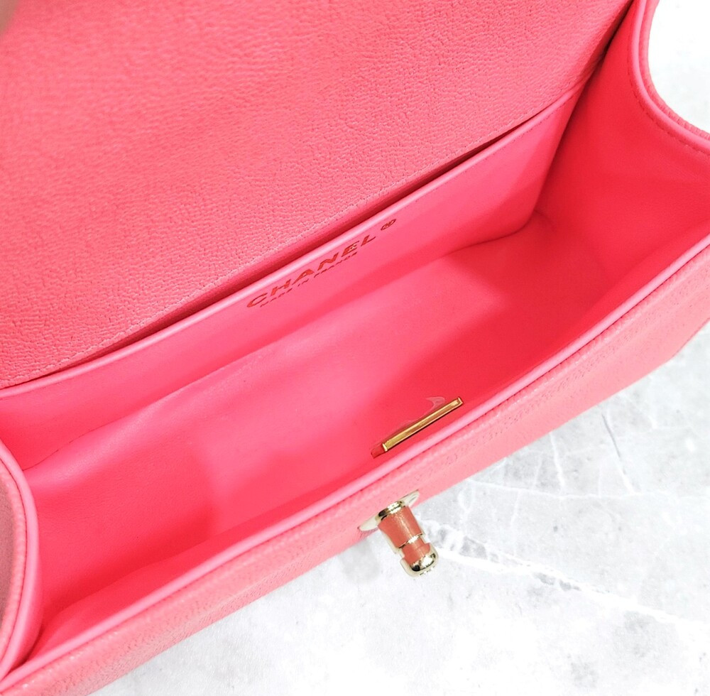 [럭스유] 샤넬 쉐브론 보이백 스몰 캐비어 핑크 금장 신형내장칩