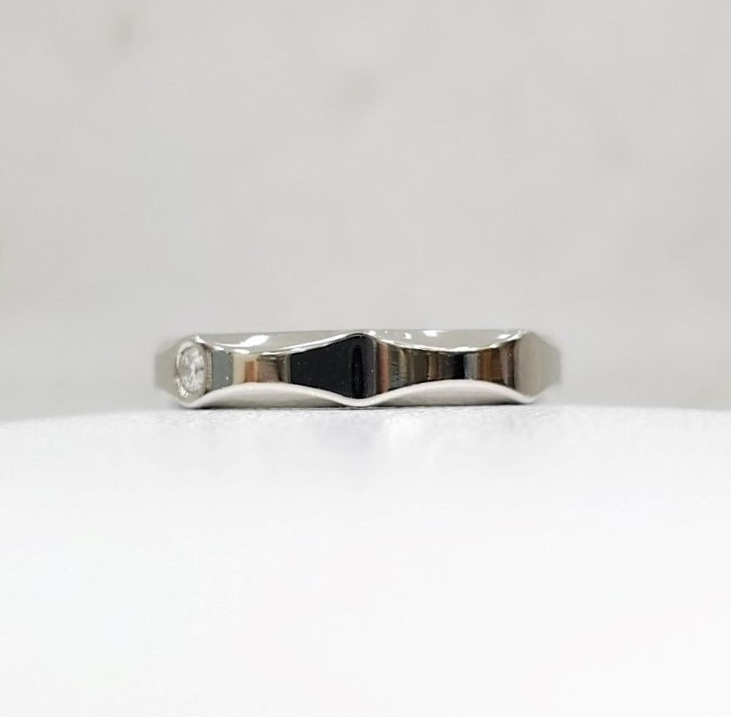 [럭스유] 불가리 다이아 1P 인피니토 웨딩밴드 링 18K 화이트골드 48호