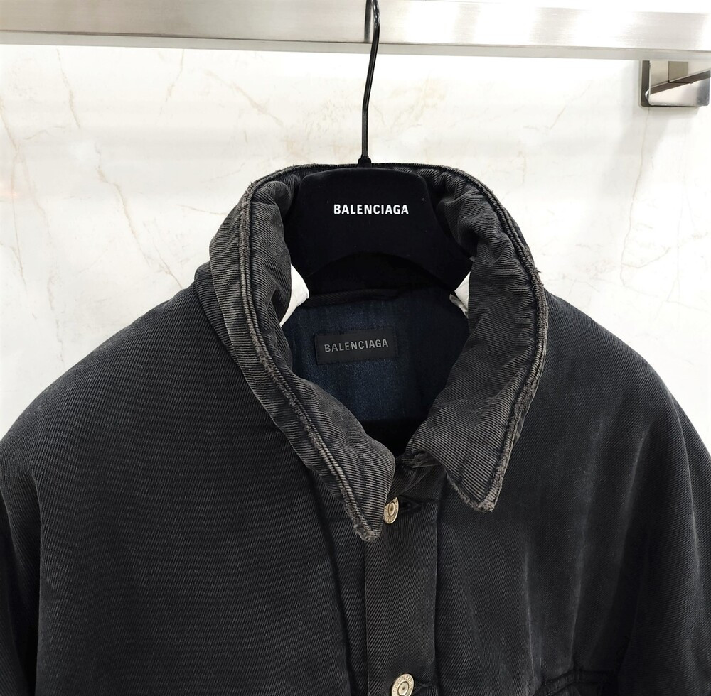 [럭스유] 44 / 발렌시아가 패디드 재패니스 데님 자켓 681689