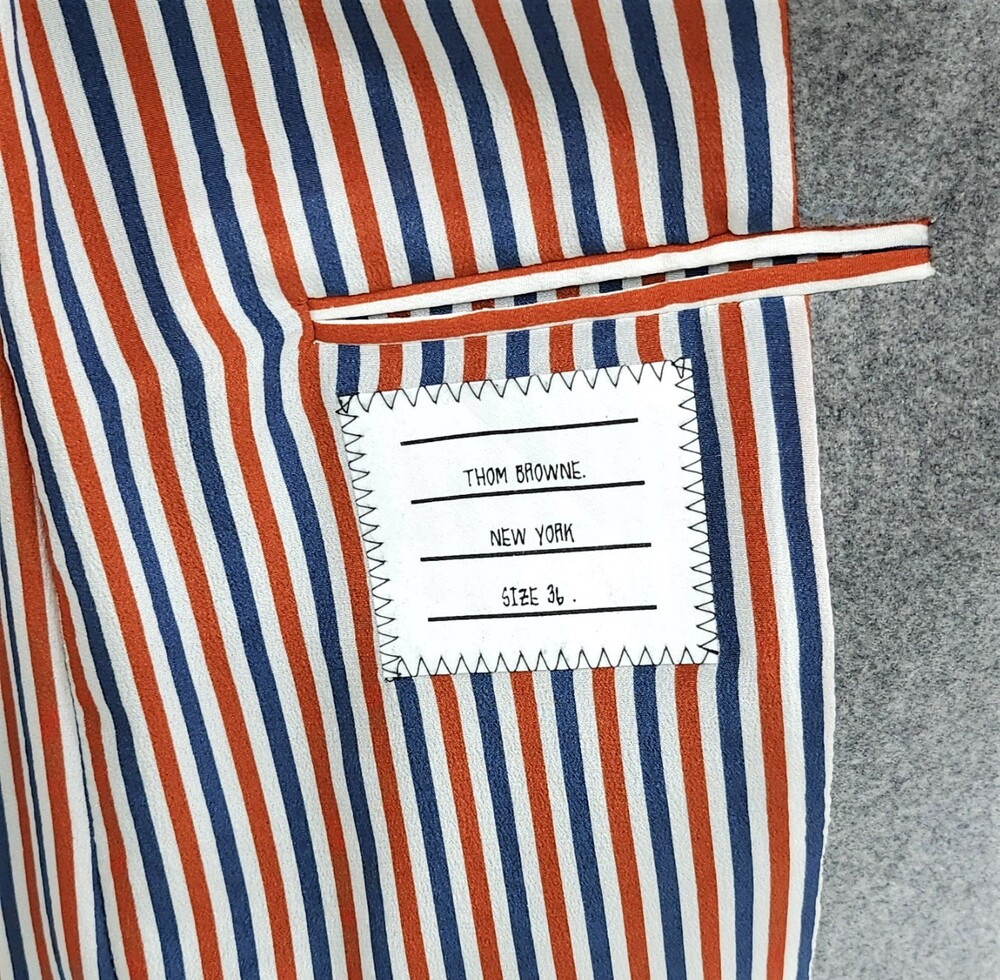 [럭스유] (새상품) 36 / 톰브라운 그레이 삼선 울 코트 F0C300A