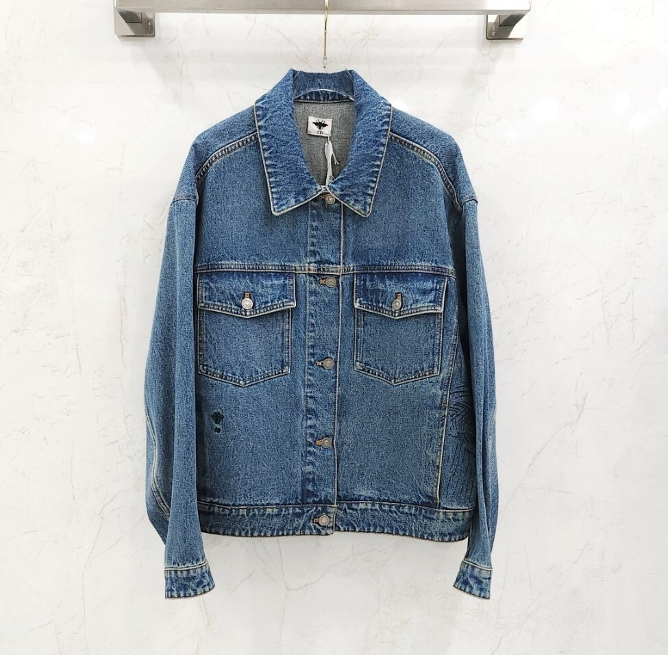 [럭스유] (새상품) 40 / 디올 로고 자수 데님 자켓 252V51X3582