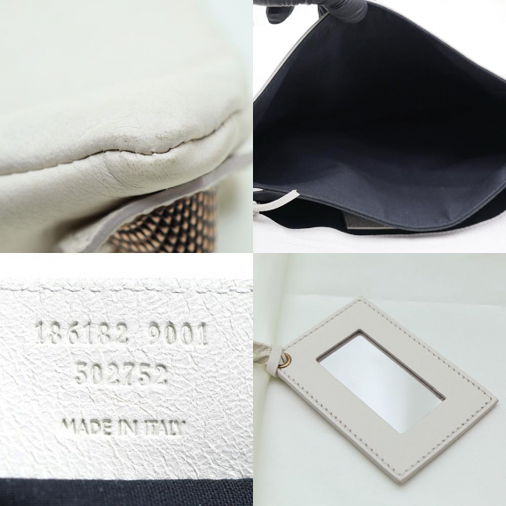Balenciaga(발렌시아가) 186182 화이트 램스킨 자이언트 골드 엔벨로프 클러치