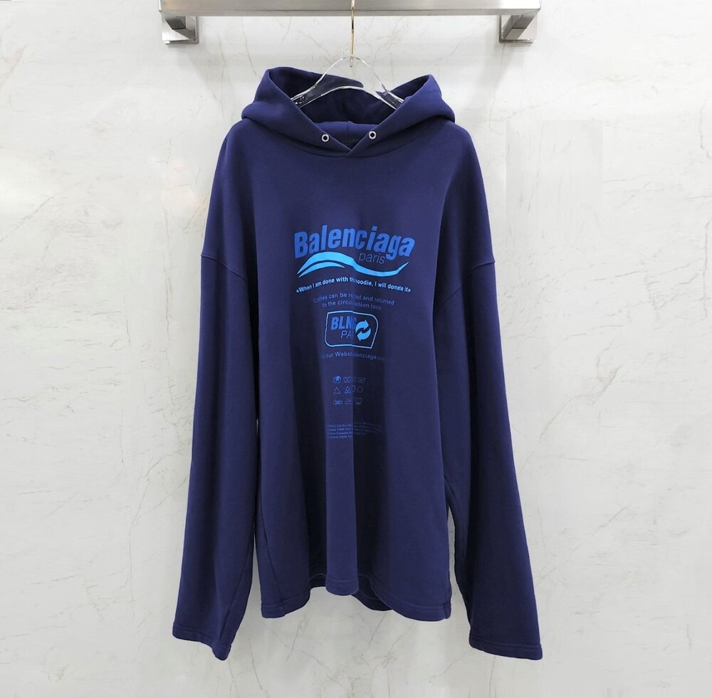 [럭스유] S / 발렌시아가 런드리 로고 프린팅 후드티