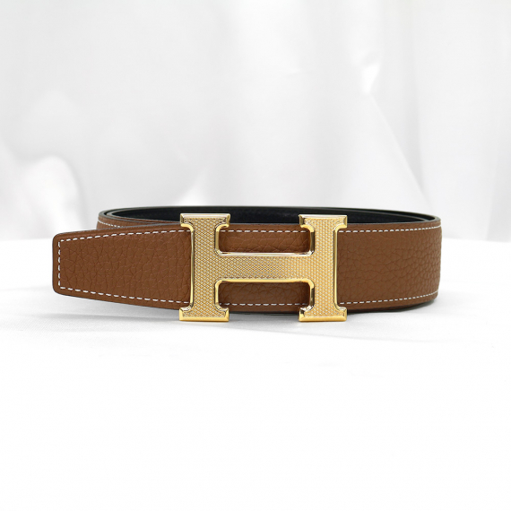 Hermes(에르메스) H Guillochee 금장 버클 & 32MM 마가싸 골드 리버서블 벨트 80
