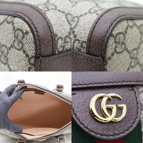 Gucci(구찌) 524532 GG 수프림 캔버스 WEB 오피디아 미디움 보스턴 탑 핸들 2WAY