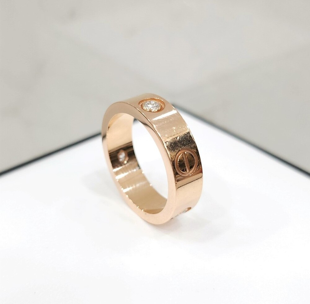 [럭스유] 까르띠에 다이아몬드 3P 러브 반지 55호