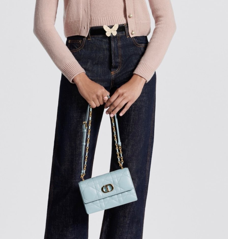 [럭스유] 디올 미스 카로 미니 체인백 플라시드 블루 S5169UDAX