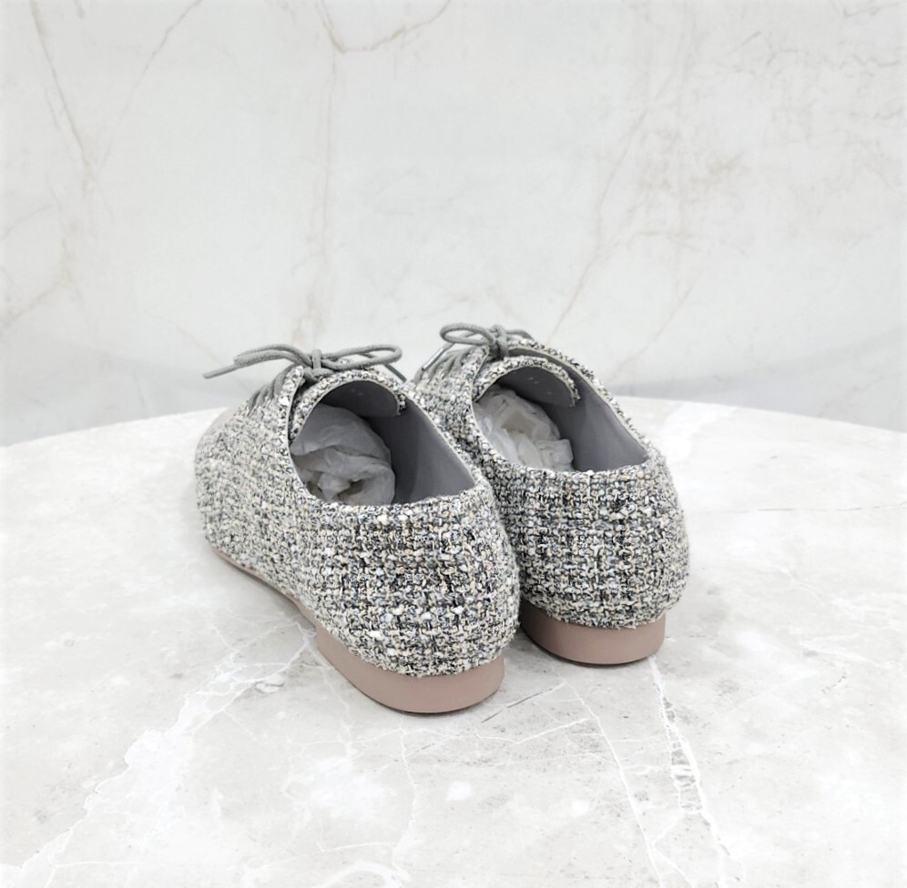 [럭스유] (새상품) 36 / 샤넬 CC로고 트위드 레이스업 로퍼