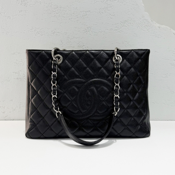 샤넬 그랜드샤핑 캐비어 은장 숄더백 13번대 A50995