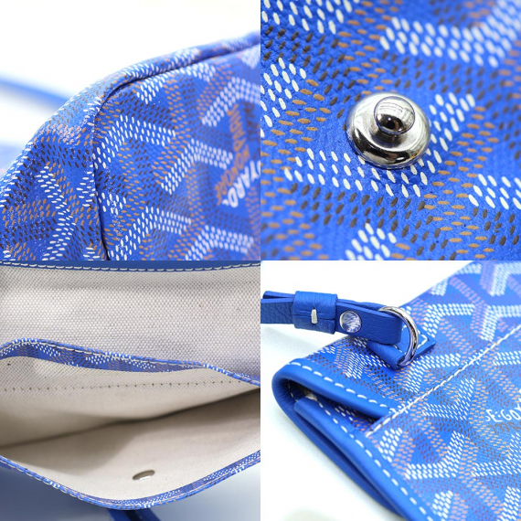 Goyard(고야드) AMALOUIS-PM 스카이블루 고야딘 캔버스 생루이 PM 쇼퍼 숄더백 + 보조파우치