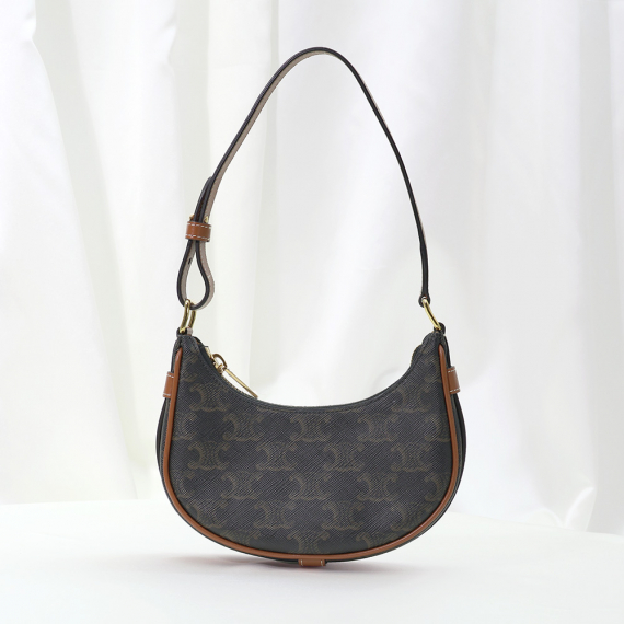 Celine(셀린느) 10I602DS1.04LU 트리오페 캔버스 탄 카프스킨 미니 아바 호보 숄더백