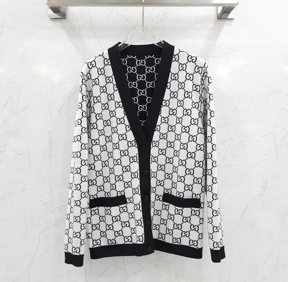 [럭스유] (새상품) S / 구찌 리버서블 GG 울 자카드 가디건 798157