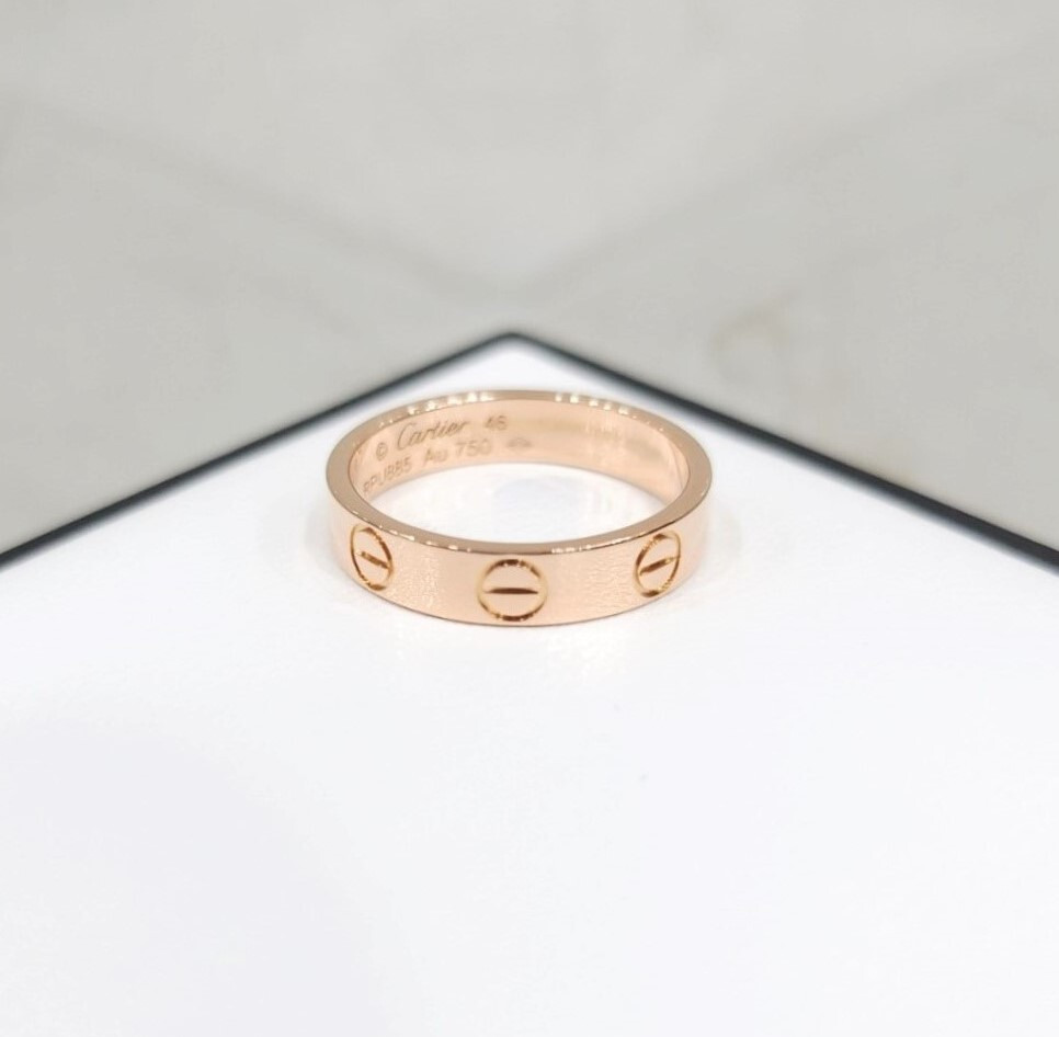 [럭스유] 까르띠에 러브밴드 링 18K 핑크골드 46호