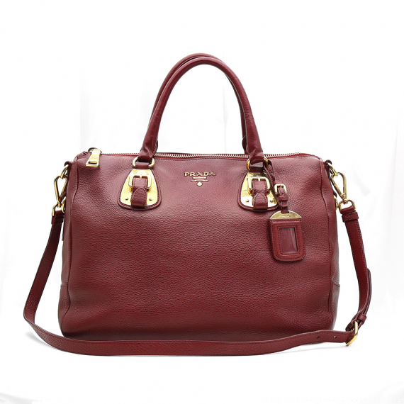 Prada(프라다) BN1902 버건디 소프트 카프스킨 금장 2WAY
