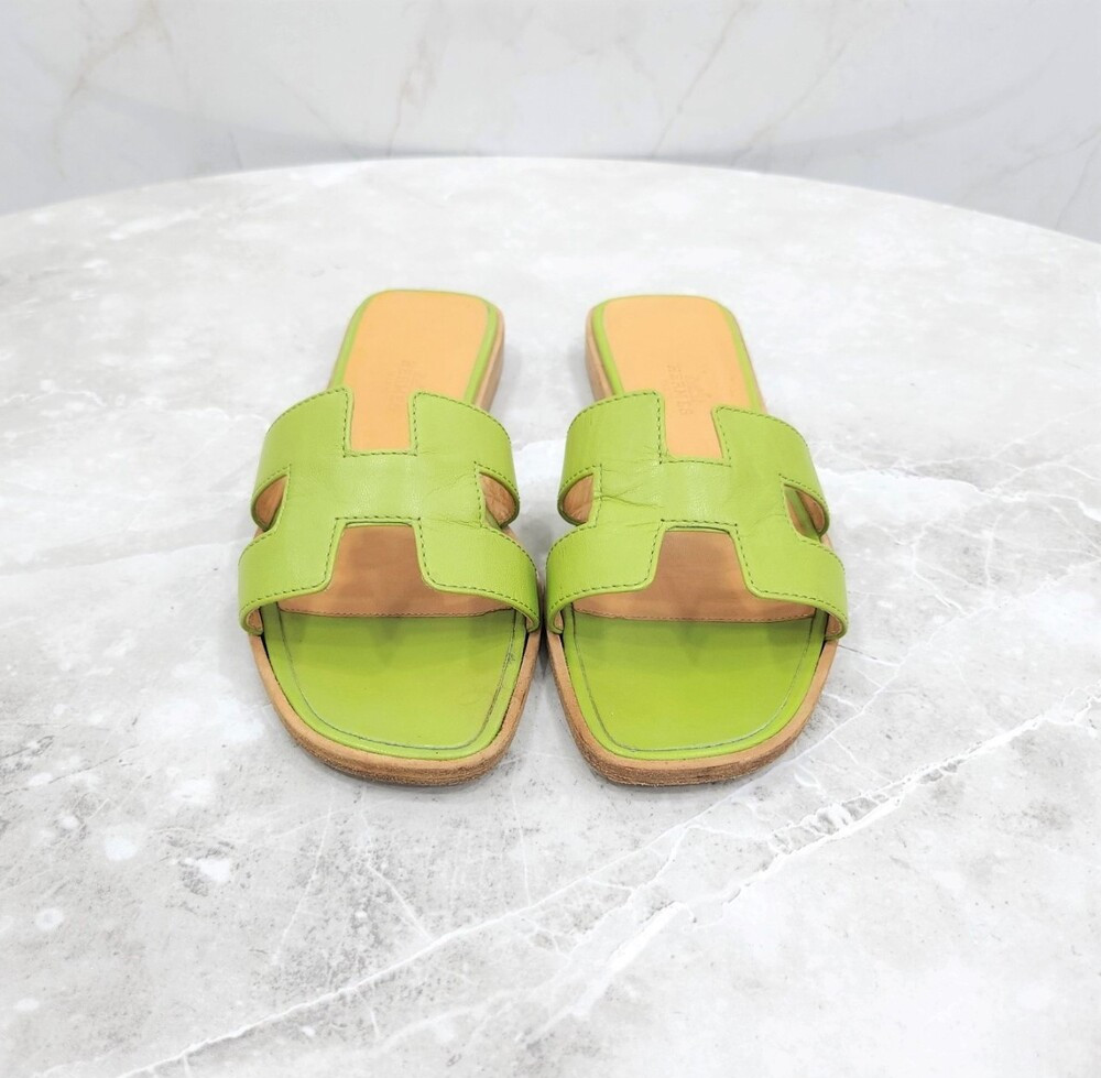 [럭스유] 35.5 / 에르메스 그린 오란 슬리퍼