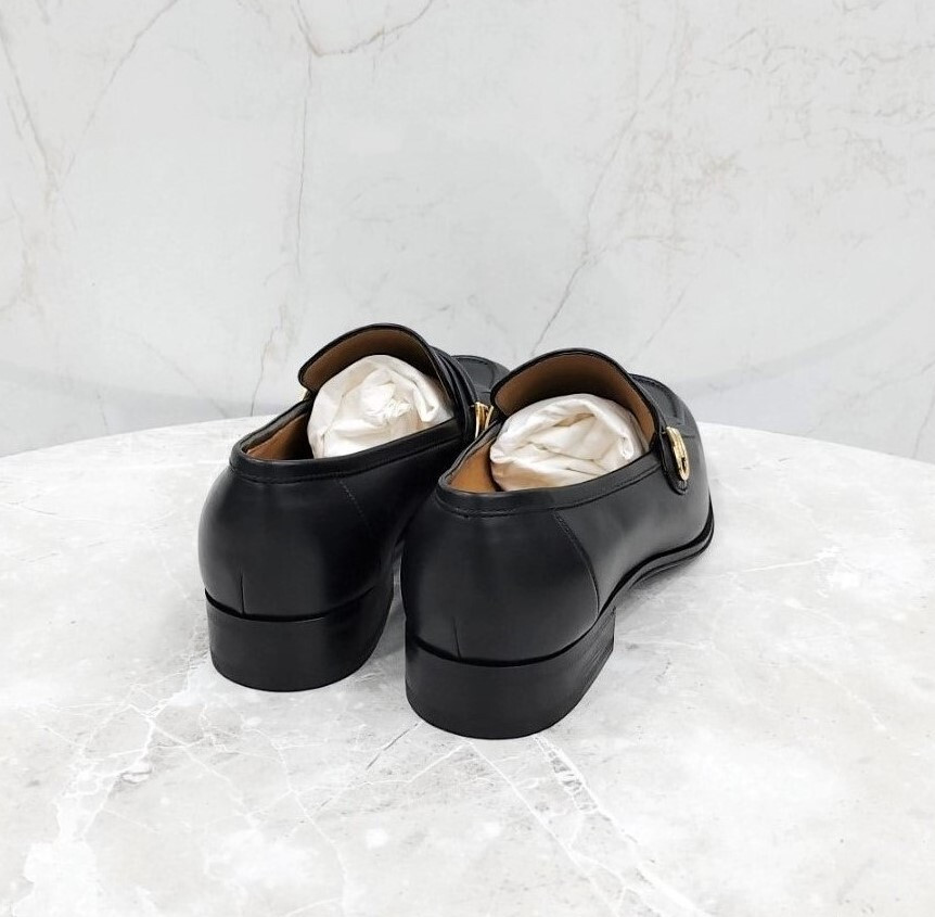 [럭스유] (새상품) 6 / 구찌 미러 G 레더 로퍼 블랙 714680