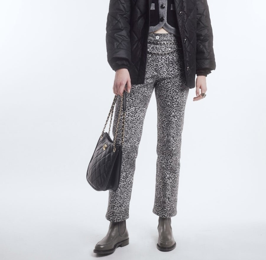 [럭스유] (새상품) 36 / 샤넬 까멜리아 로고 스트레치 데님 팬츠 P71263