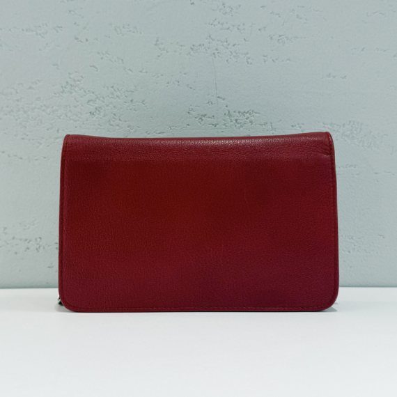 샤넬 까멜리아 WOC 레드 은장 크로스백 16번대