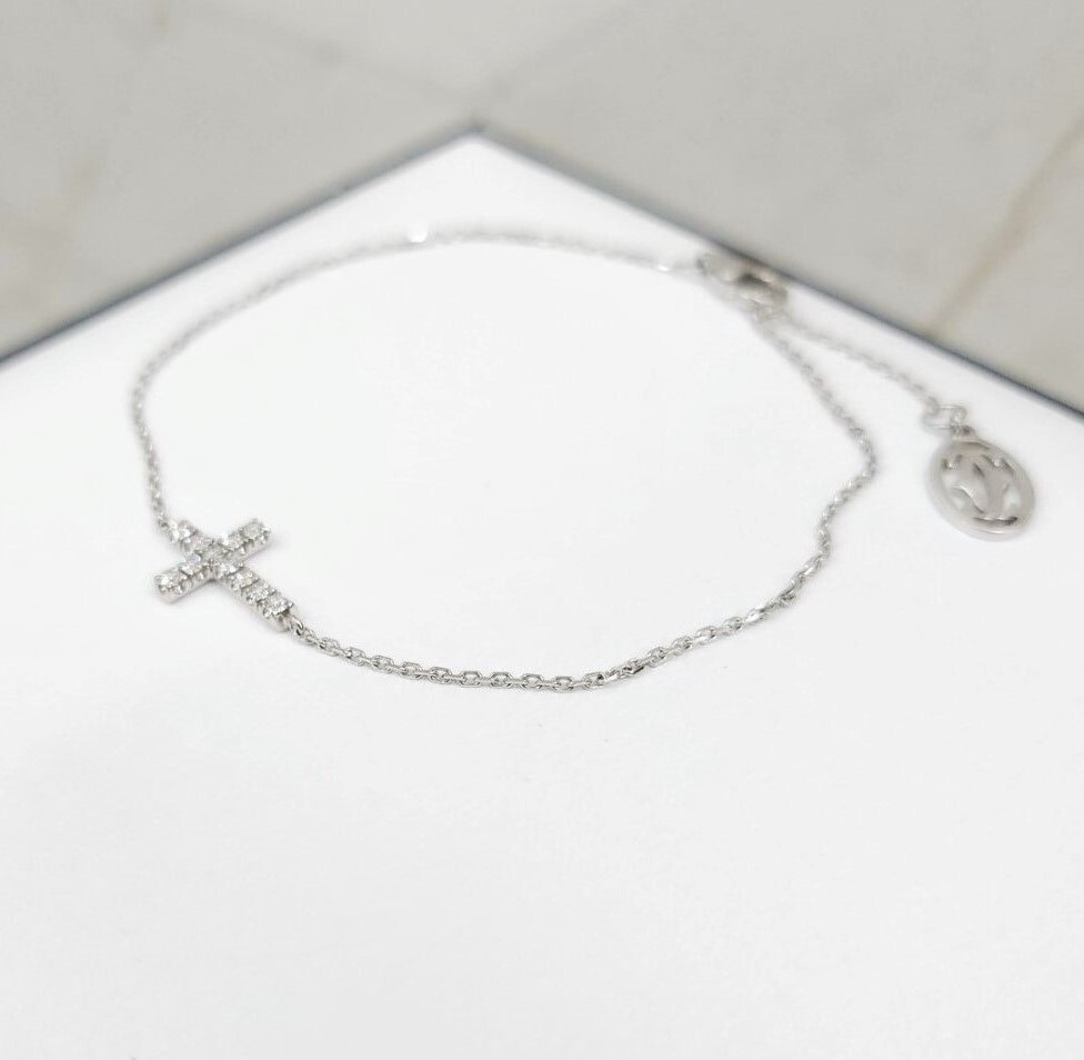 [럭스유] 까르띠에 다이아 심볼 체인 브레이슬릿 18K 화이트골드 B6040400