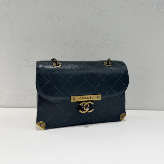 샤넬 플랩백 램스킨 미니 금장 블루그린 숄더백 23번대 A93514