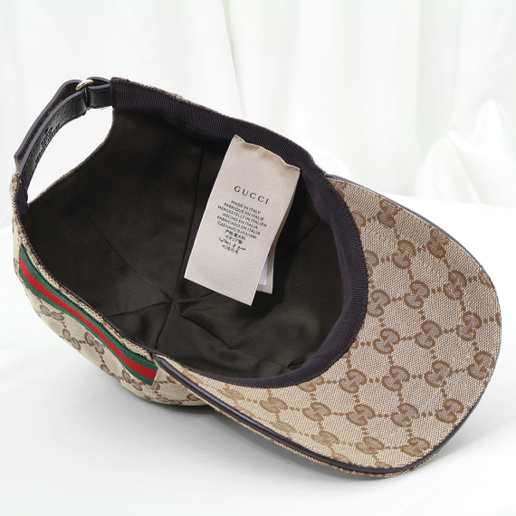 Gucci(구찌) 200035 오리지널 GG 캔버스 WEB 디테일 야구 모자 M