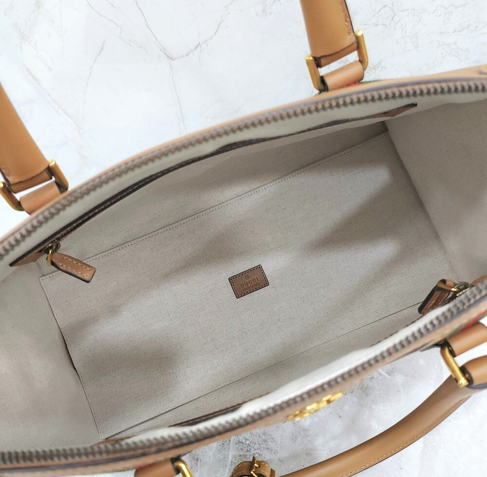 [럭스유] 구찌 바울레토 더블 G 브라운 레더 더플백 715671