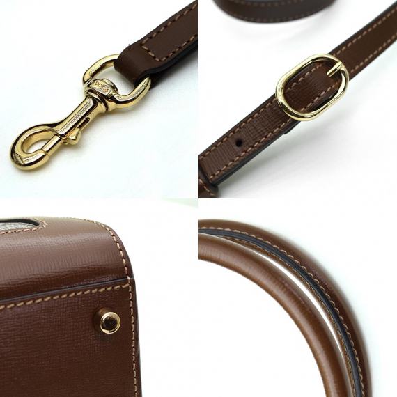 Gucci(구찌) 649016 브라운 레더 GG 수프림 금장 재키 1961 미디엄 토트백