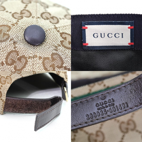 Gucci(구찌) 200035 오리지널 GG 캔버스 WEB 디테일 야구 모자 M