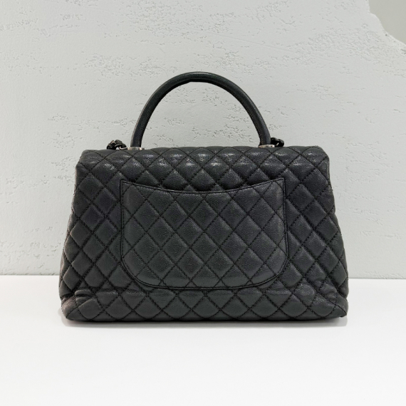 샤넬 캐비어 코코핸들 미디움 토트백 그레이 21번대 빈티지 은장 A92991