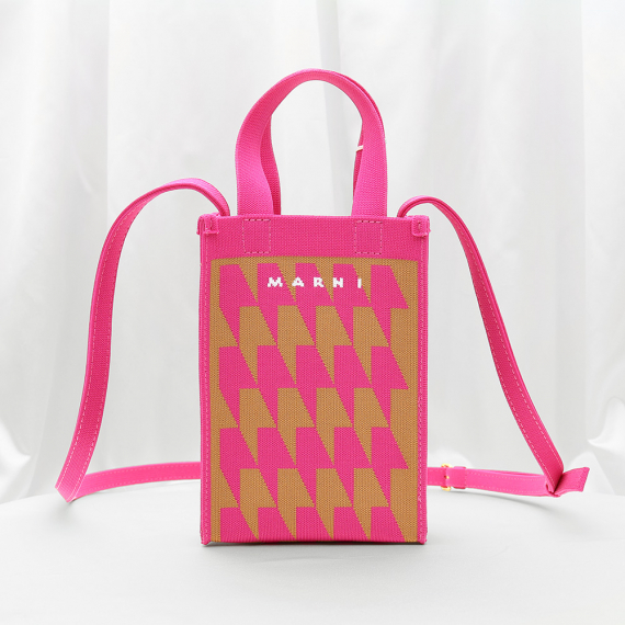 Marni(마르니) SHMP0085A1 핑크 하운즈 투스 자카드 나노 2WAY