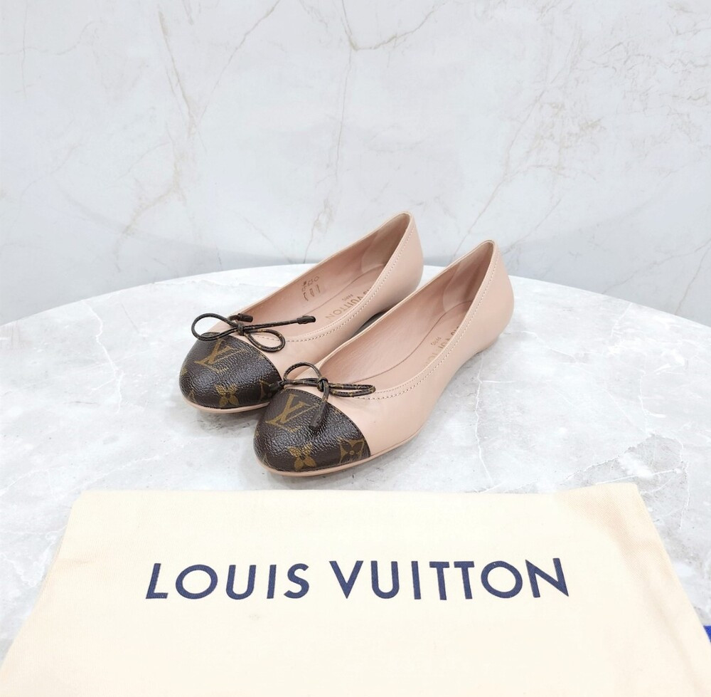 [럭스유] (새상품) 38 / 루이비통 모노그램 플랫 발레슈즈 핑크 모노그램