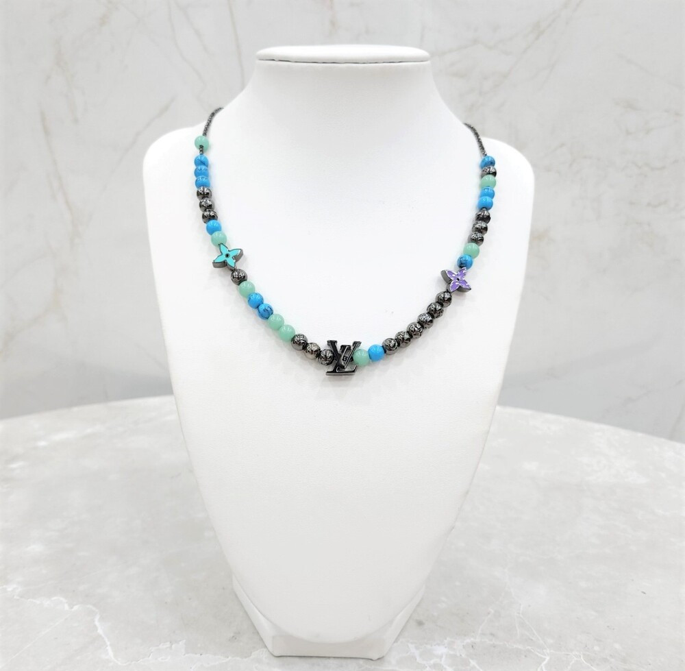 [럭스유] (새상품) 루이비통 LV 모노그램 플라워 보헤미안 시크 비즈 체인 목걸이