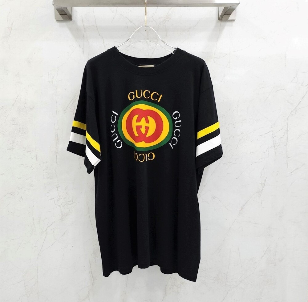 [럭스유] M / 구찌 로고 프린팅 코튼 저지 반팔 티셔츠