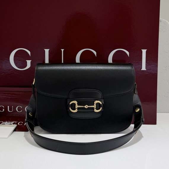 구찌 홀스빗 1955 미디엄 숄더백 블랙 602204