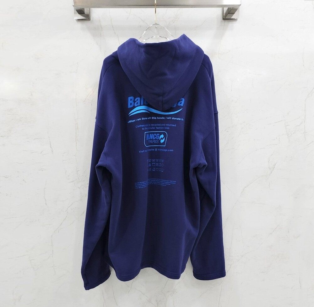 [럭스유] S / 발렌시아가 런드리 로고 프린팅 후드티