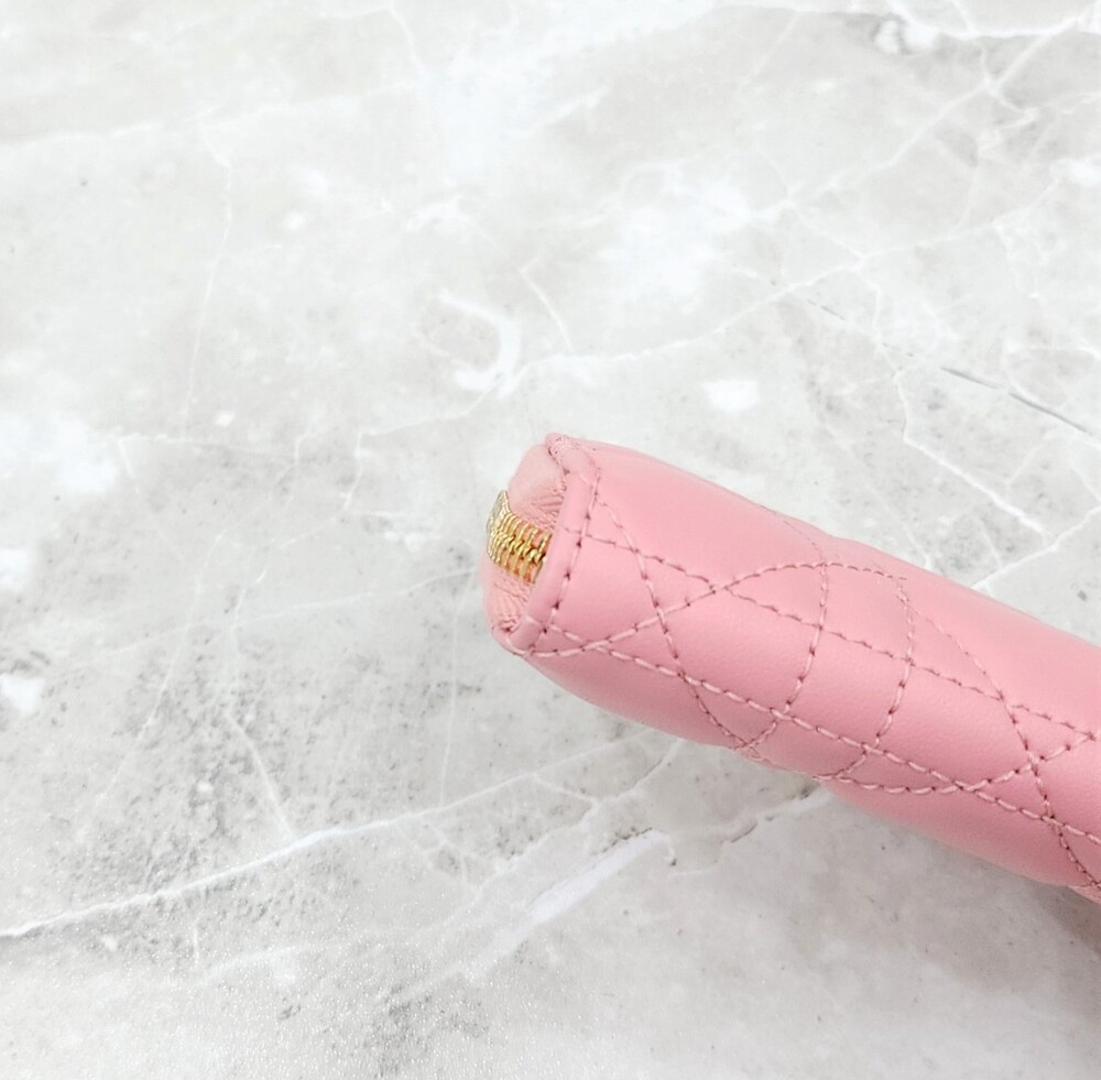 [럭스유] (새상품) 디올 레이디 보야저 레더 스몰 지갑 핑크 S0985ONMJ