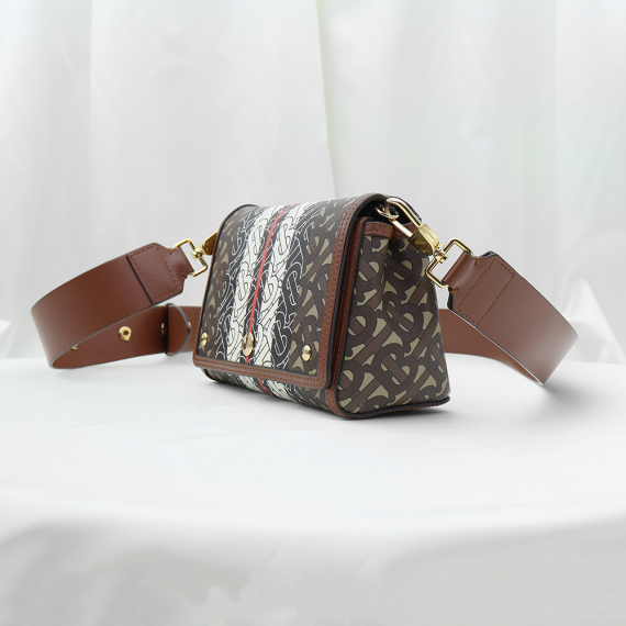 Burberry(버버리) 80207231 TB 모노그램 스트라이프 E캔버스 브라운 레더 스몰 크로스백