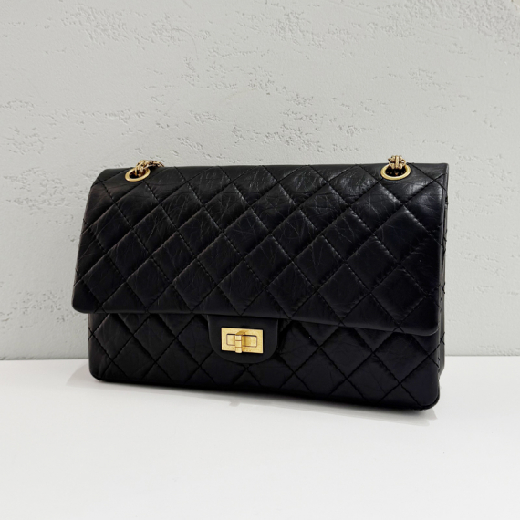 샤넬 2.55 빈티지 카프스킨 금장 라지 플랩 숄더백 19번대 A37587