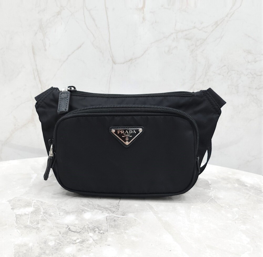 [럭스유] 프라다 리나일론 사피아노 가죽 숄더백 2VH128