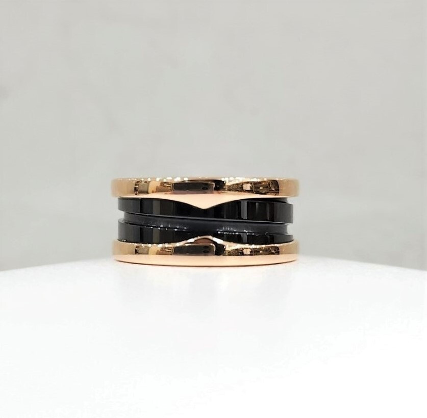 [럭스유] 불가리 비제로원 밴드 링 18K 로즈골드 세라믹 46호