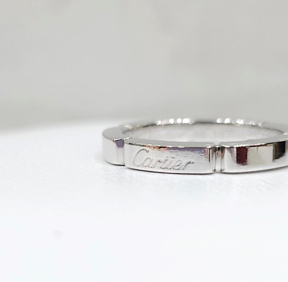 [럭스유] 까르띠에 마이용 팬더 웨딩밴드 링 18K 화이트골드 46호