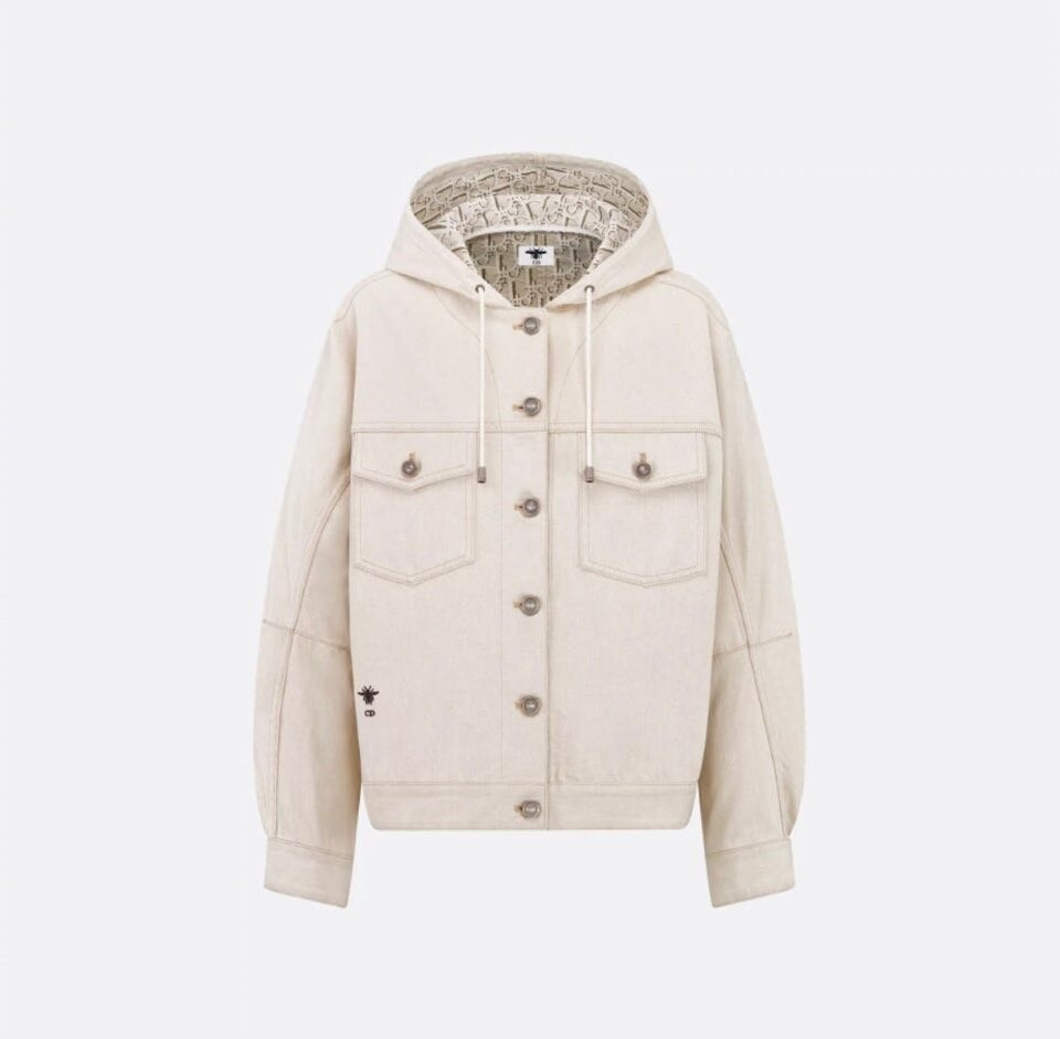 [럭스유] (새상품) 34 / 디올 오버사이즈 에크루 오블리크 데님 자켓 522V46A3050