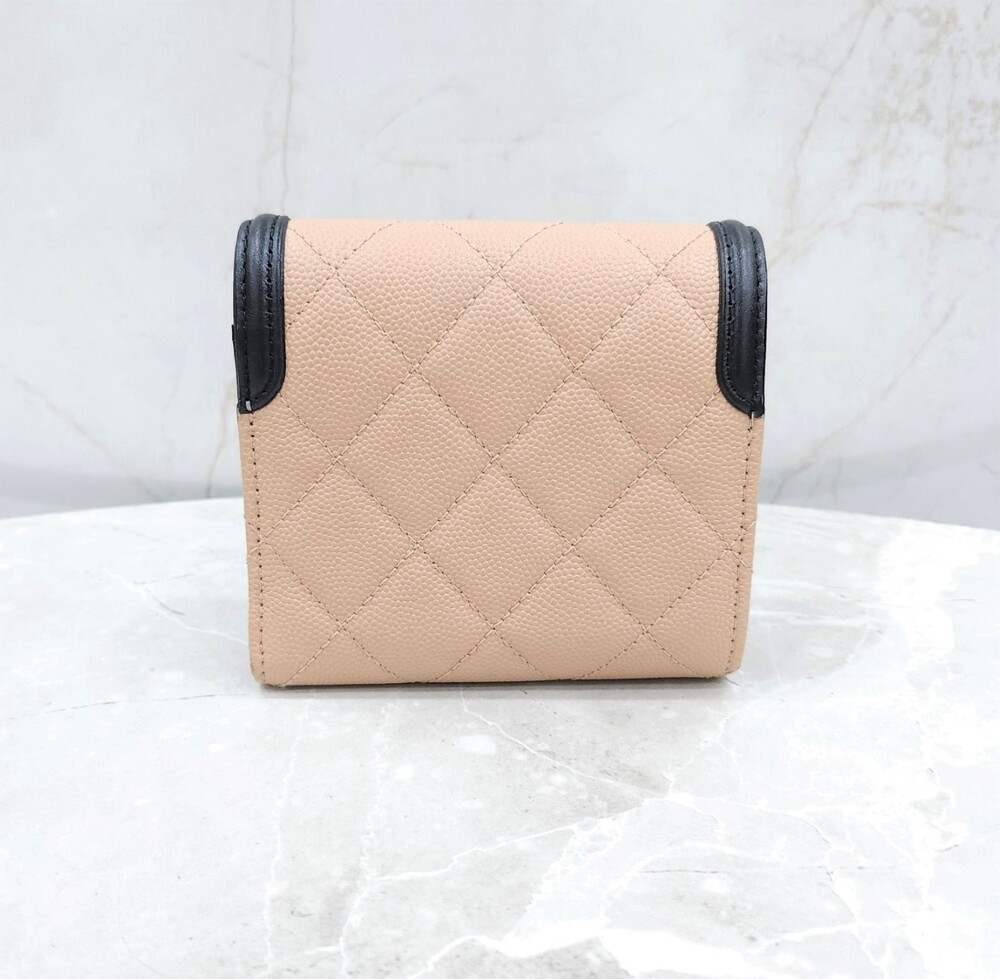 [럭스유] 샤넬 CC로고 코스메틱 플랩 캐비어 스몰 반지갑