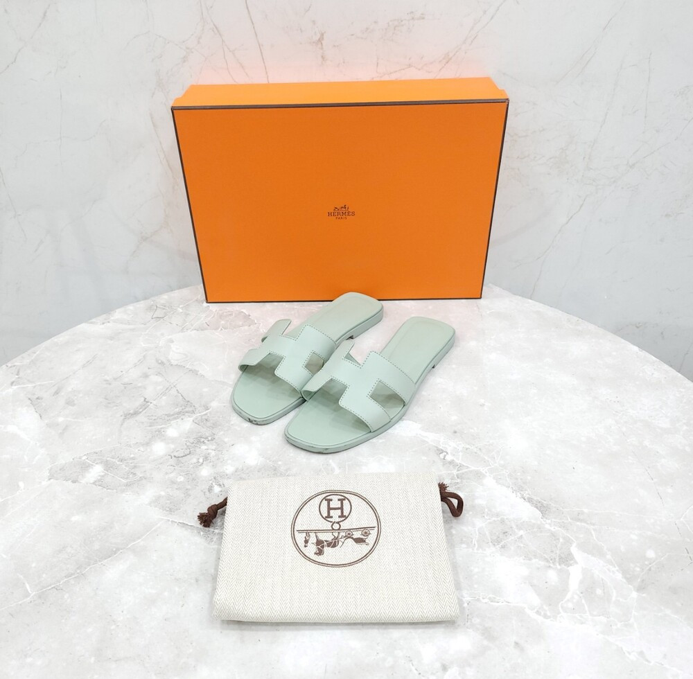 [럭스유] 37 / 에르메스 민트 오란 샌들 슬리퍼