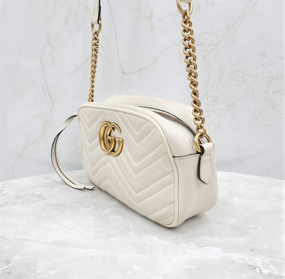 [럭스유] 구찌 GG 마몽 아이보리 스몰 마틀라세 숄더백 447632